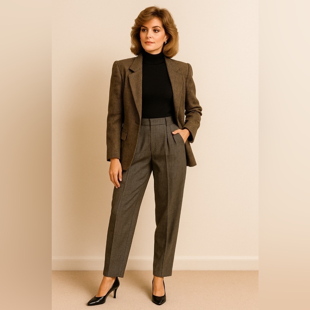 Vintage 80’s Counterparts Front Pleat Plaid Pants
